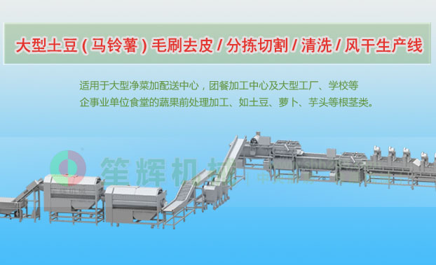 瓯海连续式土豆去皮清洗切割风干生产线